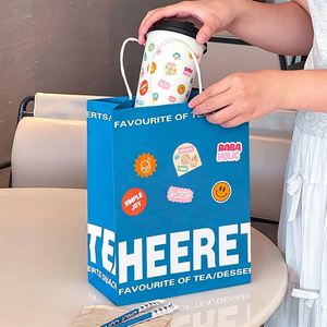Sac en papier kraft personnalisé, écologique et recyclable pour l'emballage de desserts, pâtisseries, gâteaux, pains, café, boissons et plats à emporter - Product Image 3