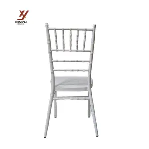 Cheap Wholesale Event Furniture Dining Chair With Cushion White Premium Luxury Metal Wedding Chiavari Tiffany Chair