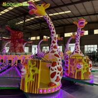 Manège Girafe pour Enfants Certifié CE Capacité 28 Personnes Utilisation Intérieur/Extérieur Centre Commercial Fibre de Verre Acier