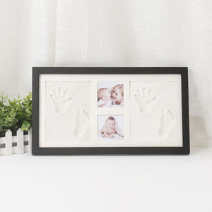 Kit de cadre photo pour empreintes de pieds de bébé nouveau-né, décoration de la maison, imperméable, pin de Nouvelle-Zélande, argile, <span class=keywords><strong>empreinte</strong></span> de main, certifié EN71-3 - Product Image 3