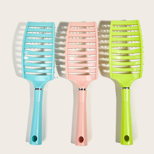 Wide Tooth Paddle Hairbrush Vent Design For <b>Curly</b> Hair Volumizing Styling Comb For Men And Women Oblong Shape Plastic Material - Product Image 5