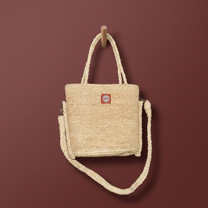 Bolso Tote de Paja Estilo Bohemio, Color Sólido, Bolso de Mano para Compras de Verano, Bolso de Lona para Mujer - Product Image 1
