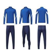 Ensemble de survêtement de football unisexe pour enfants, à manches longues, demi-zip, imprimé léopard, 100 % polyester, avec cordon de serrage