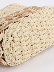Sac de plage et de loisirs pour femme Tanjing en corde de papier tressée creuse, grande capacité, avec deux poignées et fermeture éclair - Product Image 4