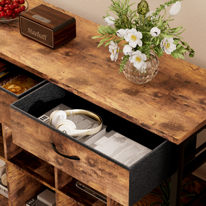 현대 콘솔 테이블 디자인과 기능의 융합 가정 및 사무실 사용 서랍이있는 나무 소파 테이블 - Product Image 3