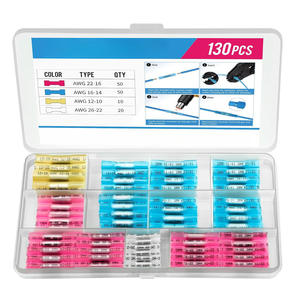 Connecteurs de fils thermorétractables, 130 pièces, assortis AWG 22-16 16-14 12-10 26-22, boîtier en plastique, connecteurs automobiles - Product Image 1
