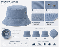 Sombrero de Pescador de Algodón Lavado Personalizado con Logotipo Bordado Vintage, Fabricante OEM ODM
