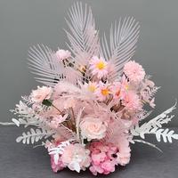 Guirlande de fleurs artificielles en soie pour mariage, rangée de verdure d'eucalyptus, chemin de table, centre de table, arrangement floral pour scène en T