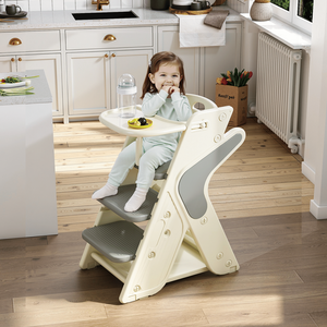 Silla de Comedor Multifuncional con Altura Ajustable, Cinturones de Seguridad de Cinco Puntos, Plato Grande Móvil para Comer y Alimentar - Product Image 2
