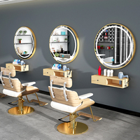 Offre Spéciale Barber Shop Led Miroir Maquillage Circulaire Illuminé Salon De Coiffure Miroir Smart Souch Écran Salle De Bains Miroir Avec Lumière