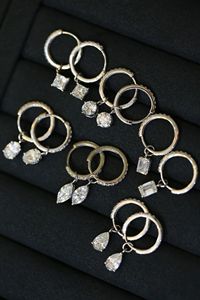 Xinfly 18K Gold <b>Huggie</b> Hoop Earrings 1.00ct Cultivated Diamond Classic Cute for Kids Wedding Party Religious Gift - Product Image 2