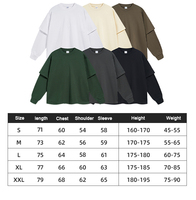 Haute qualité hommes double couche à manches longues T-Shirt ample décontracté impression conception Logo personnalisé coupe ample tricoté tissu pour le printemps