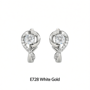 Orecchini E728 in Oro Bianco con Diamanti Naturali Taglio Brillante Rotondo, Stile Classico da Sposa per Donne - Product Image 1