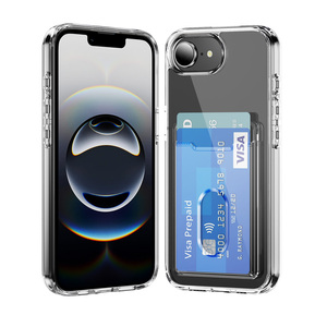 Étui de téléphone transparent avec fentes pour cartes pour <span class=keywords><strong>Apple</strong></span> <span class=keywords><strong>iPhone</strong></span> 16E 15 14 Plus 13 <span class=keywords><strong>12</strong></span> 11 Pro Max 7 8 – <span class=keywords><strong>Coque</strong></span> portefeuille simple et claire - Product Image 2
