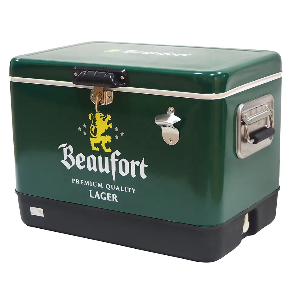 Réfrigérateur de camping en métal portable, pour BBQ, refroidisseur rétro, glacière pour la glace