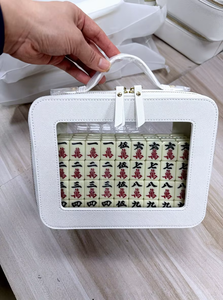 Bolsa de Almacenamiento para Fichas de Mahjong Americana Dericsson, con Ventana Transparente de PVC y Cierre de Cremallera, en Cuero PU - Product Image 3