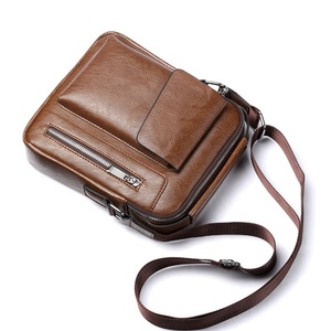 Benutzer definierte geprägte Logo Low MOQ Leder Umhängetasche <span class=keywords><strong>Man</strong></span> Messenger <span class=keywords><strong>Bag</strong></span> - Product Image 6