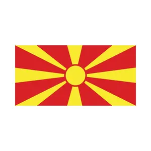 Flagnshow高端印花3x5英尺90x150cm厘米北马其顿国家飞行北马其顿国旗100% 聚酯