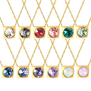 Collier Pendentif Minimaliste Carré en Zircon Cubique, Plaqué Or, Alliage de Zinc, Sertissage Clos, Design Géométrique, Bijou Cadeau - Product Image 1