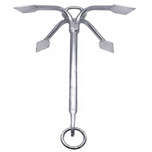 Stainless Steel 316 Marine 4 Prong Grapnel Anchor 1 KG(2.2LB) Ship <b>Yacht</b> Boat Hardware Accessories Outdoor Grapple Hook - Product Image 3