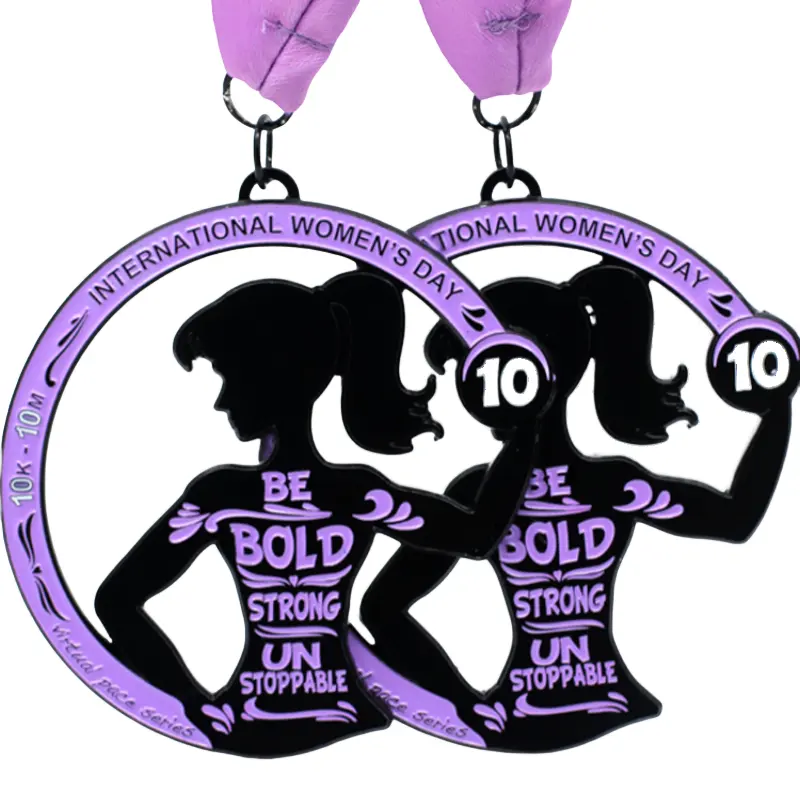 Campione gratuito premio personalizzato maratona trofeo di cristallo oro per Souvenir ginnastica bambini medaglia con nastro