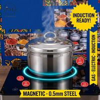 Ensemble de casseroles modernes écologiques en acier inoxydable 15 pièces 16-24 cm compatible induction léger et facile à nettoyer