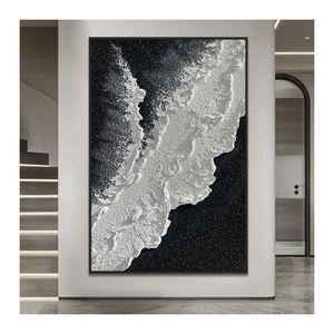 Quadro da Parete Moderno Astratto con Paesaggio Marino, Arte Nera su Tela Spessa Fatta a Mano per Arredamento <span class=keywords><strong>Soggiorno</strong></span> - Product Image 1