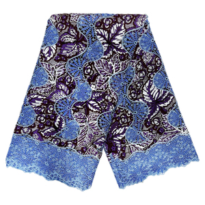 Tissu <span class=keywords><strong>en</strong></span> <span class=keywords><strong>dentelle</strong></span> Ankara brodé africain exquis, motifs floraux bleu-violet, <span class=keywords><strong>Pagne</strong></span>, tenue traditionnelle africaine, <span class=keywords><strong>pagne</strong></span> africain - Product Image 1