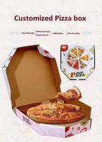 Boîte à pizza en carton ondulé avec logo personnalisé, finition brillante et mate, conteneur alimentaire pour pizza