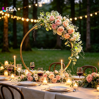 Support floral en métal doré LEDA pour décoration d'événements de mariage, centre de table de mariage