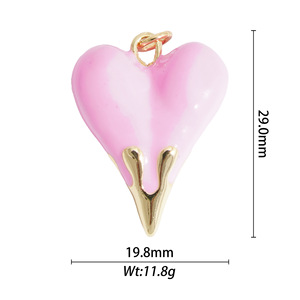 Heart-Shaped Zinc Alloy Pendant Charms With Bezel Setting For DIY Necklace Unisex Gift Jewelry Accessory - Product Image 2