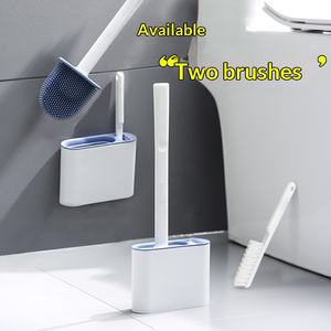 Brosse de toilette en silicone plastique légère 210g sans perçage, accessoires ménagers pour toilettes, fixation murale - Product Image 4