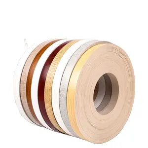 JJX Solid Color or Wood Grain PVC Tape Edge Banding Rubber Edging for Plywood