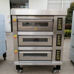 صينية خبز صناعية تجارية كبيرة 3 سطح 9 نماذج مختلفة لفرن البيتزا والشواء خبز كهربائي ، - Product Image 2