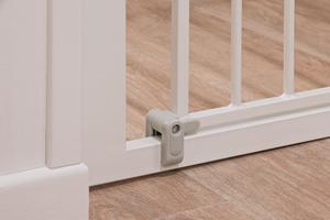 For Securtech Auto Close Wood <b>Gate</b> White 2 Locking Option Home <b>Safety</b> <b>Gates</b> for 6 Months to 2 Years Kids 73-80cm Width - Product Image 3