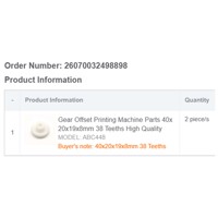 Numéro de commande : 26070032498898 Pièces de machine d'impression