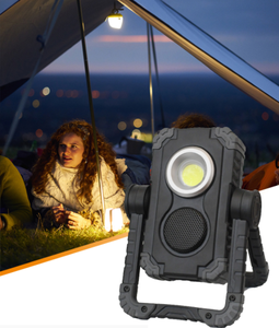 360 độ xoay 2 COB LED gấp công việc ánh sáng 15W COB LED + 5W âm thanh 18650 li-pin 15W COB xách tay không thấm nước hội thảo - Product Image 6