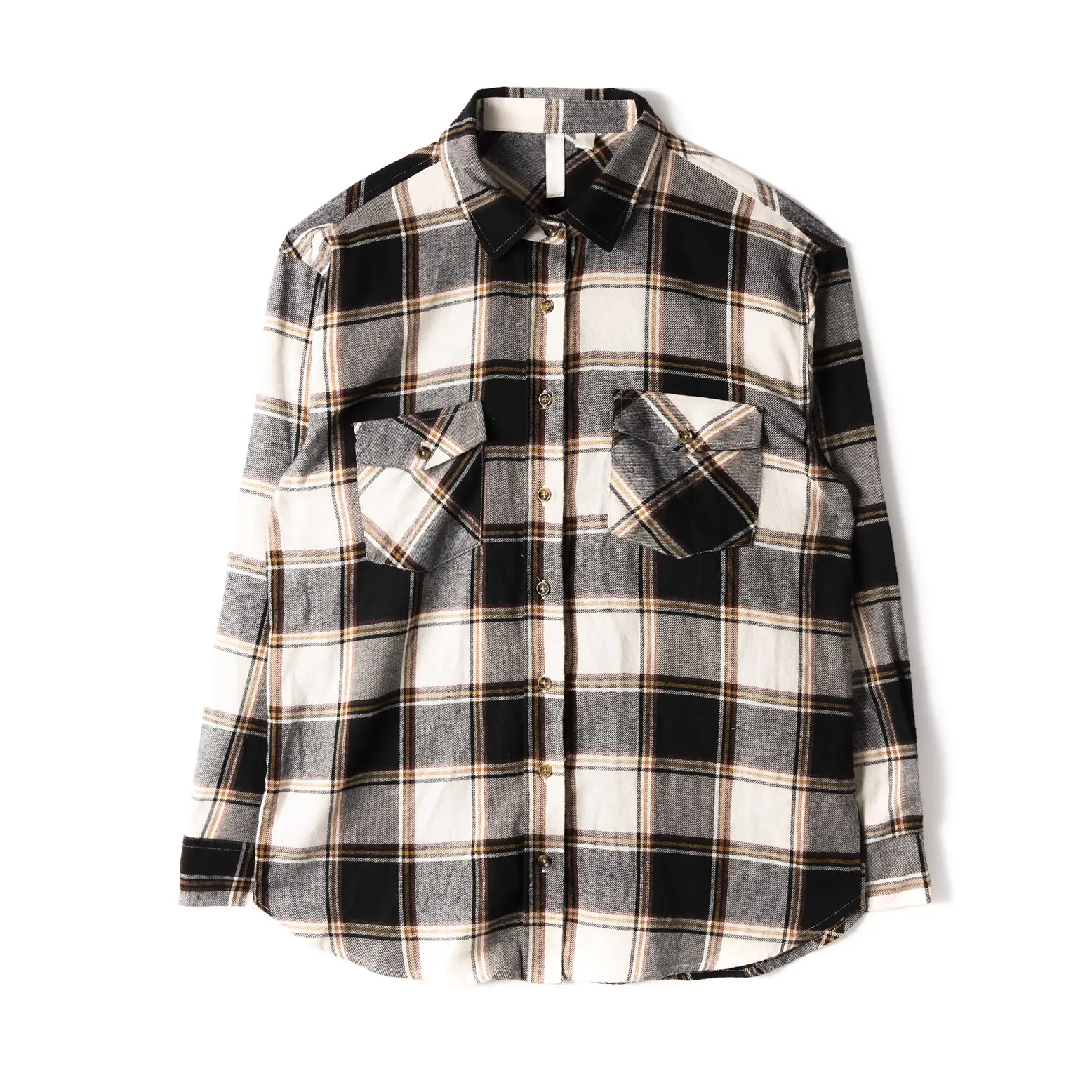 Wholesale raw edge plaid shirt custom textured check flannel men shirt plaid flannel shirts