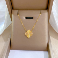 Kalung Wanita Baja Anti Karat Lapis PVD Tahan Air Grosir, Liontin Pohon Kehidupan, Zirkon, Hati, Bulan, Berlapis Emas 18K
