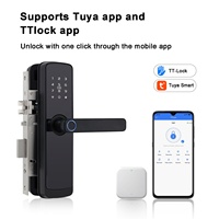 Cerradura de Puerta LOCKAI K7 de Aleación de Aluminio y Madera, Desbloqueo por Huella Dactilar, Tarjeta, Contraseña, Código, a través de Wi-Fi/Almacenamiento en la Nube
