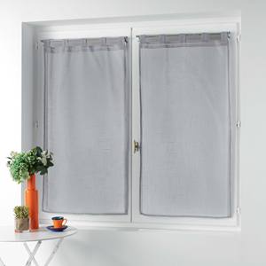 Cortina Recta con Lamas Efecto Lino, Tela Gris Zazy, 2x60x120cm - Product Image 1