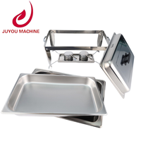 JUYOU Ensemble de réchauds de luxe en acier inoxydable de haute qualité pour buffet et traiteur, avec un, deux ou trois plateaux