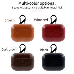 Étui en cuir PU pour Airpods <span class=keywords><strong>Pro</strong></span> housse de protection de luxe avec boucle Anti-perte pour Air Pods 2 1 <span class=keywords><strong>3</strong></span> écouteurs <span class=keywords><strong>Earpods</strong></span> - Product Image 2