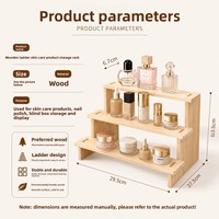 Présentoir en bois moderne et minimaliste sur mesure, ensemble de 3 marches pour comptoir, idéal pour flacons de parfum et de fragrance