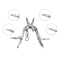 Promotion Mini EDC DIY Multi-outil de poche en acier inoxydable au chrome-vanadium avec pince à mâchoires dentelées et porte-clés pour l'extérieur