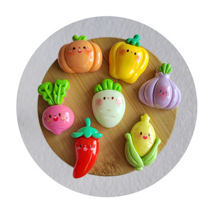 Mix Smile Vegetal Resina Encantos Kawaii <span class=keywords><strong>Pegatinas</strong></span> para Imán de Nevera Scrapbook Caja de Lápices Adornos - Product Image 6