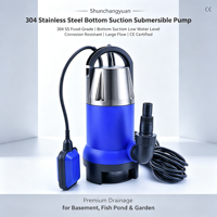 Pompe de drainage submersible à haut débit et basse pression avec capteur automatique 230V, pompe à eaux usées en plastique pour drainage de piscine OEM