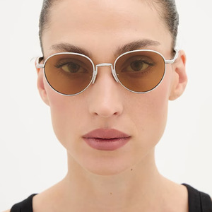 Lunettes de soleil rondes en métal avec logo personnalisé, style vintage 2026, pour hommes et femmes, punk, verres dégradés UV400 - Product Image 2