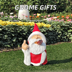 Adorno de Gnomo de Jardín de Resina, Duende Blanco con Barba, Hecho a Mano y Pintado a Mano, Decoración Navideña Festiva para el Hogar - Product Image 2