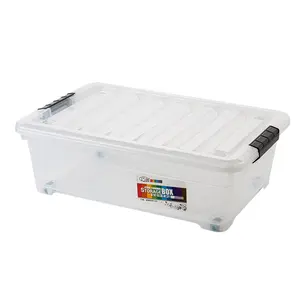 Đa năng 20l-50l Stackable Hộp Lưu Trữ Đồ Chơi Công Cụ Quần Áo Nhựa Hộp Lưu Trữ Với Nắp